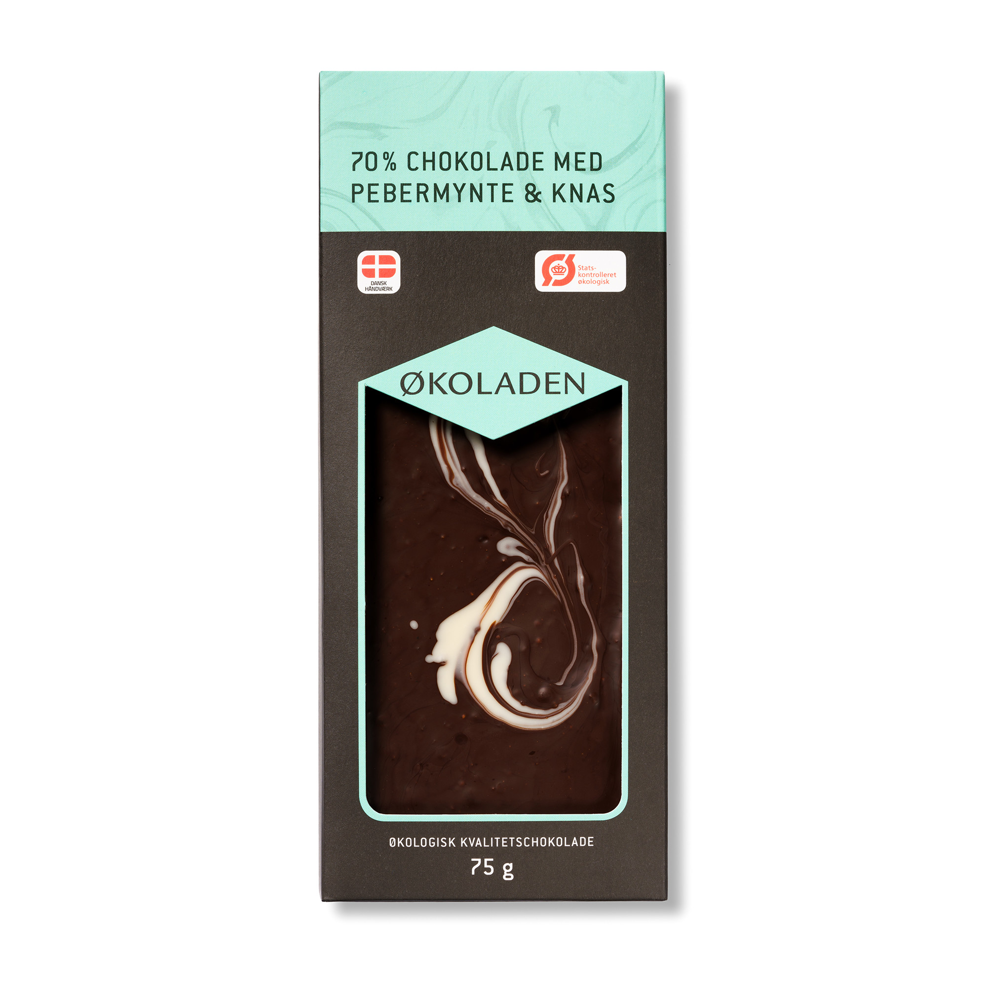 Økoladen Chokolade Pebermynte/knas Ø 70%