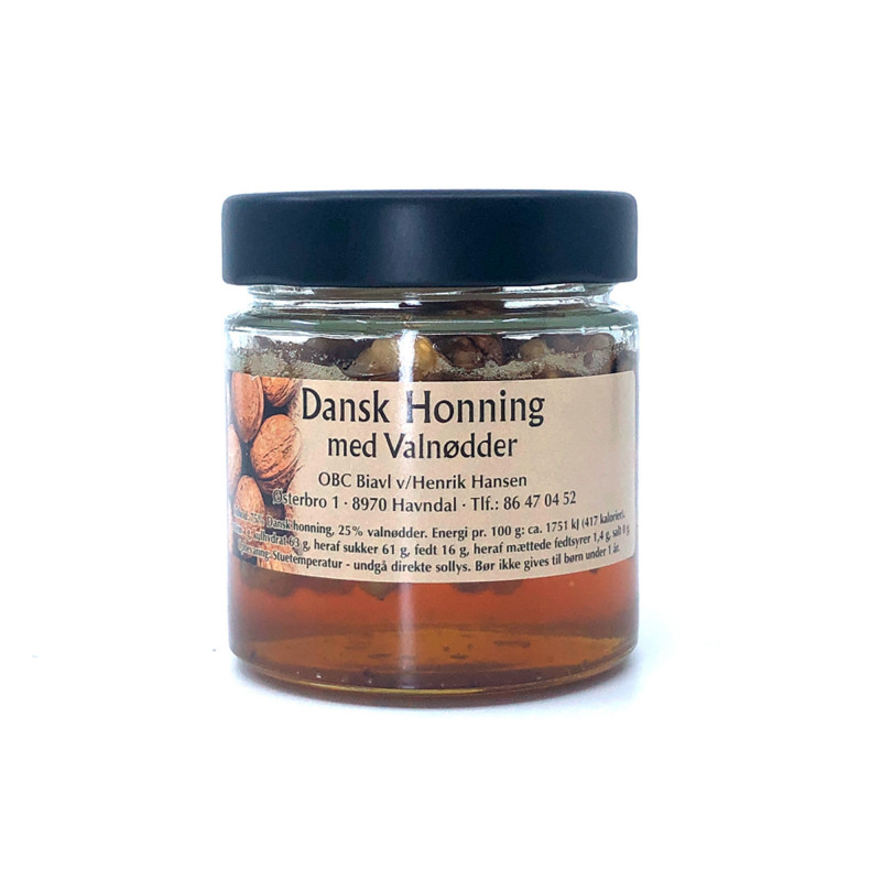 Honning med Valnød (200 gram) fra OBC Biavl