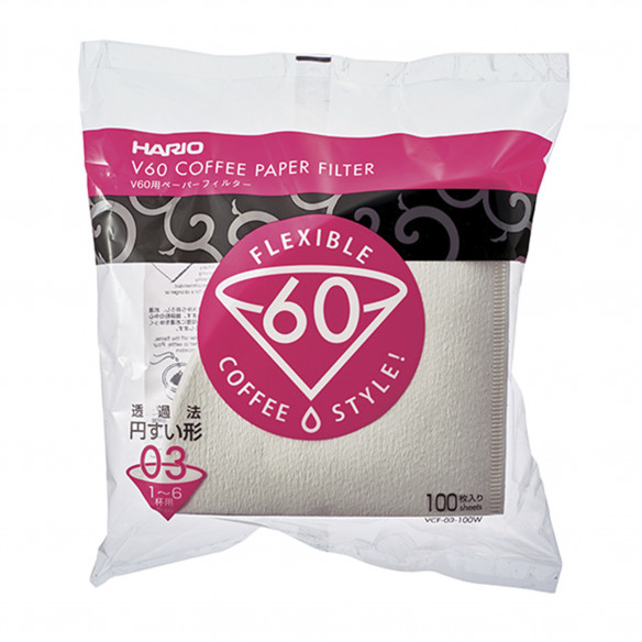 Hario V60 03 Kaffefiltre - æske med 100 stk