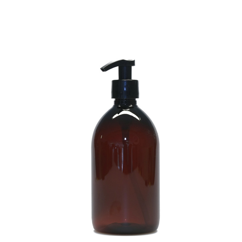 Plastik flaske med pumpe i brun fra PLINT - 0,5 l