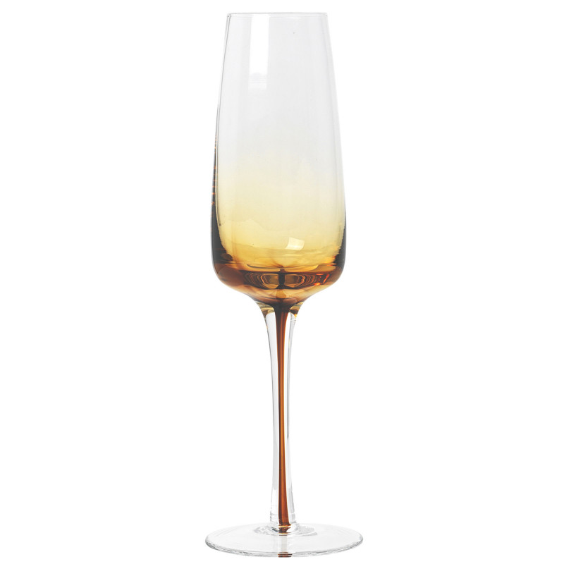 4 Stk. Amber Champagne Glas Fra Broste Copenhagen